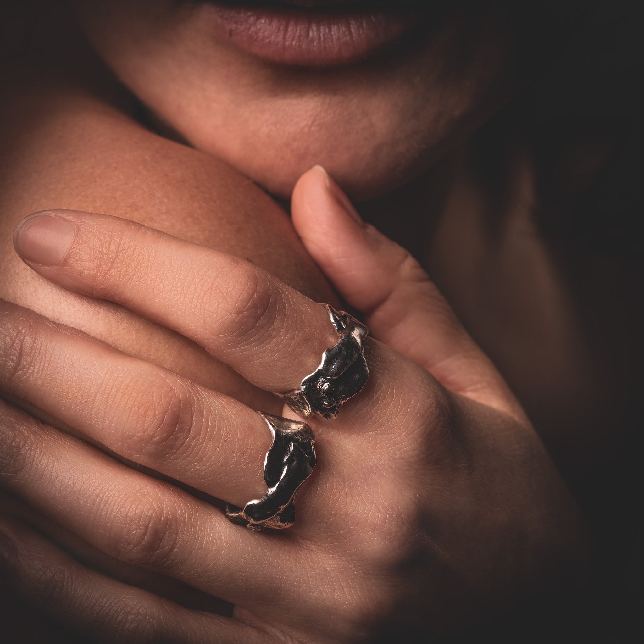 Avalon Ring in Silver by What If You Stayed Jewlery on woman’s hand