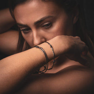 Cefalu Bangle Bracelets on Women Model