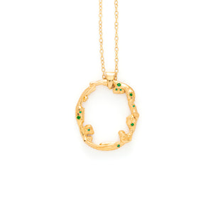 Taormina Necklace In Gold With Green Emeralds
