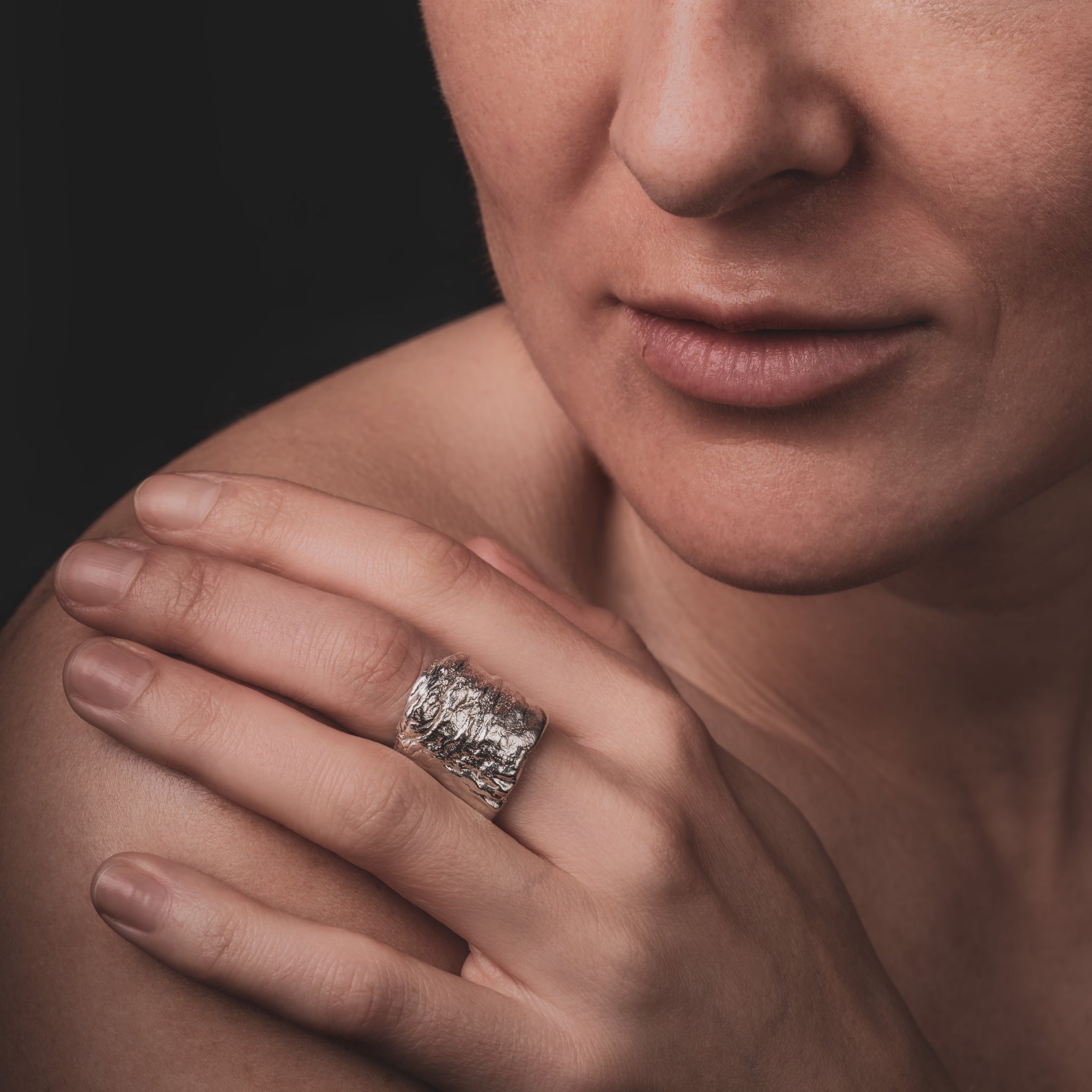 Beautiful Women wearing the Zephyr Ring in Silver by What If You Stayed