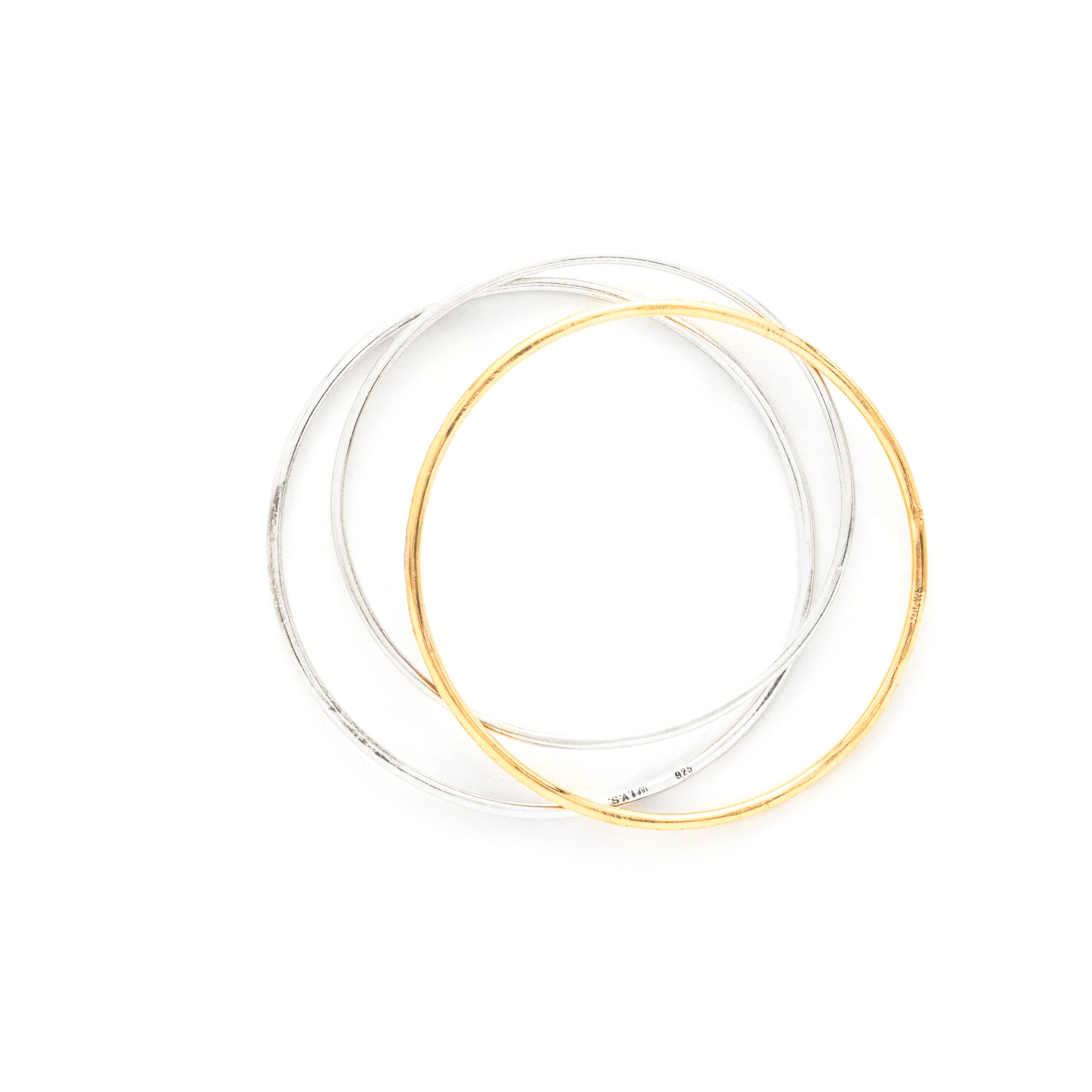 ★新品★【Nothing And Others】Mountain bangle Horizon Bangle Minimalist Bracelet Hammered Silver – What If